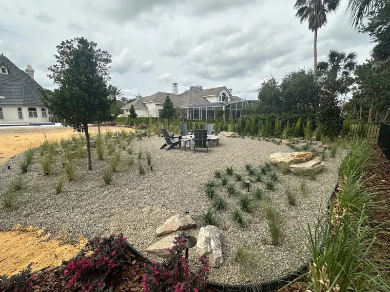 Outdoor fire feature alongside a custom pool — Central Florida 2
