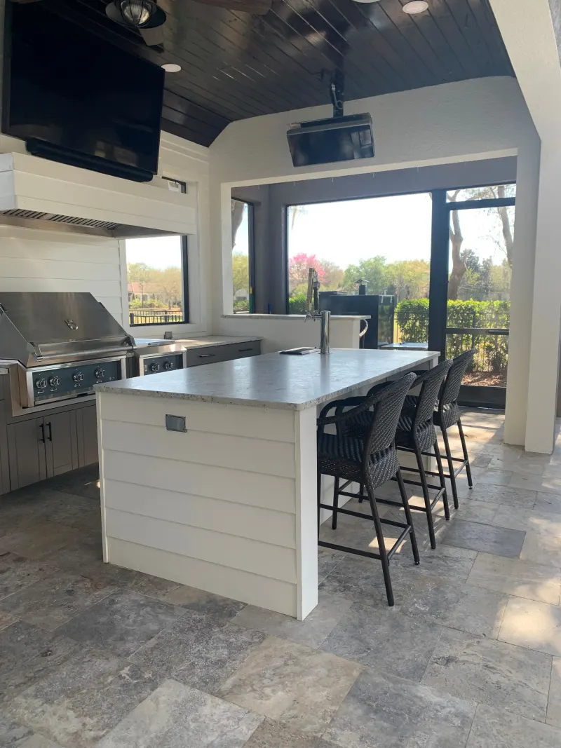 Outdoor kitchen by a custom pool — Central Florida 2