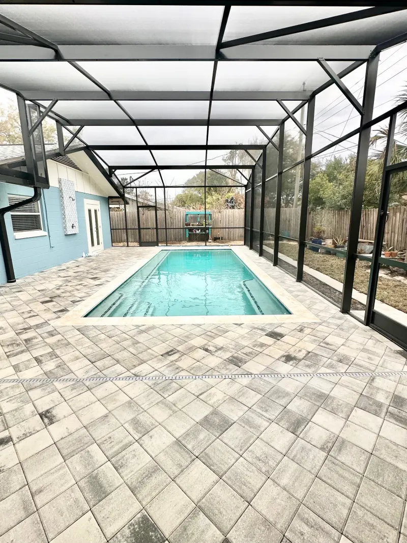 Screen enclosure over a custom pool — Central Florida 1