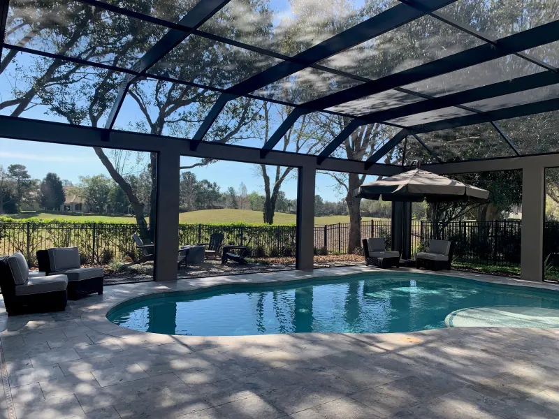 Screen enclosure over a custom pool — Central Florida 11