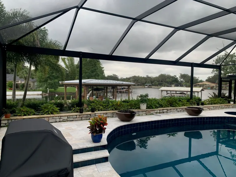 Screen enclosure over a custom pool — Central Florida 13