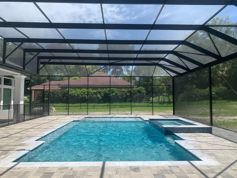 Screen enclosure over a custom pool — Central Florida 15